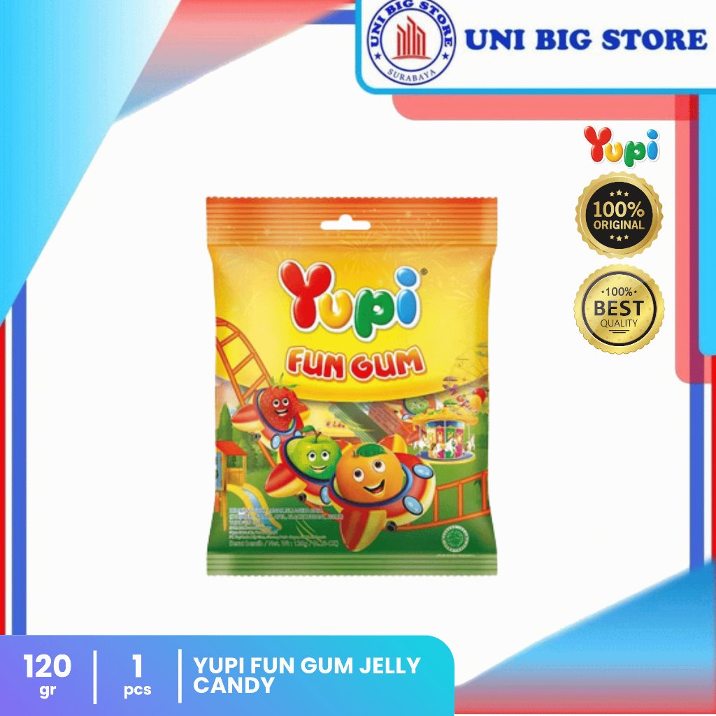 Yupi Fun Gum Jelly Candy 120 gr Permen Jeli Lunak