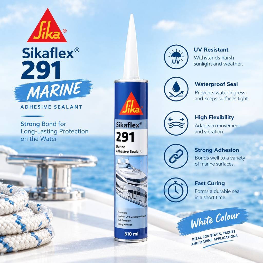 Sikaflex 291 Marine Adhesive Sealant White / Putih 310ml