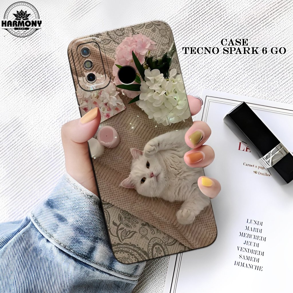 Case Tecno Spark 6 Go Terbaru- Fashion Case Kucing - Softcase Tecno Spark 6 Go - Silikon Pro Camera 