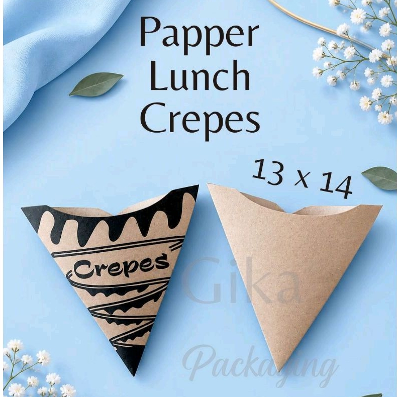Wadah Crepes Leker / Kemasan Crepes Paper / Kertas Crepes Leker / Bungkus Crepes / Paper Lunch Crepe