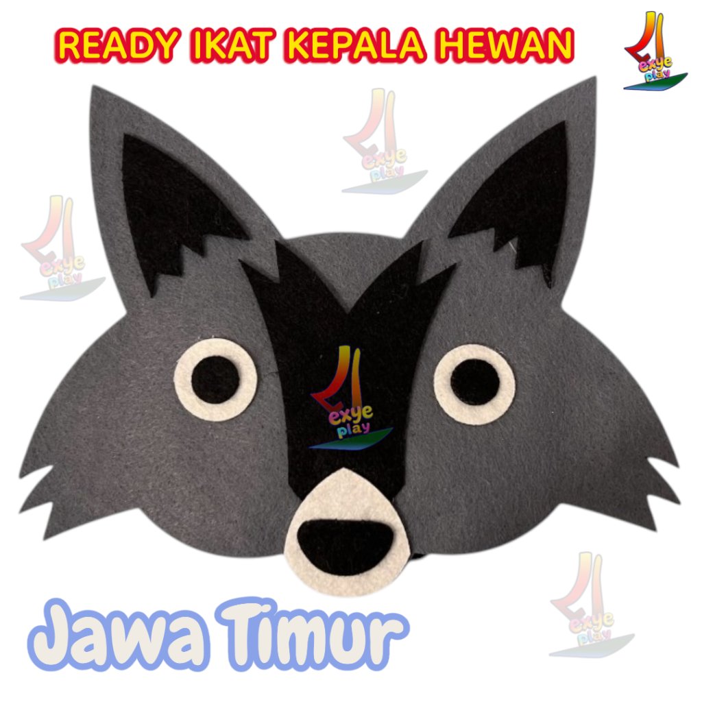 Exye Play Ready Ikat Kepala Hewan Serigala Ikat Kepala Hewan Karakter Serigala Mainan Tema Binatang