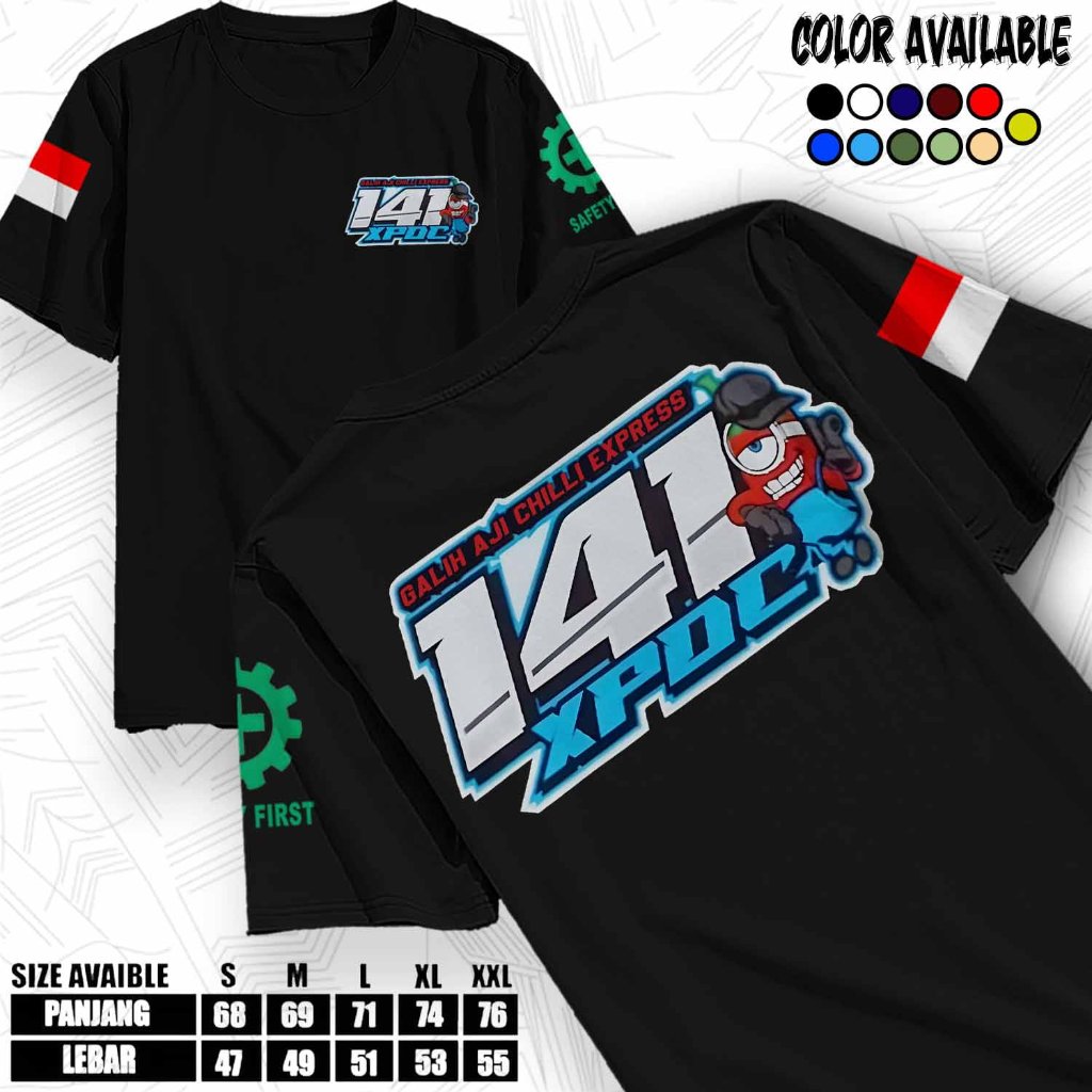 Kaos 141 XPDC Terbaru Unisex (Bahan Tebal) Premium - Tshirt Pria Wanita - Baju Driver Truk - Baju Tr
