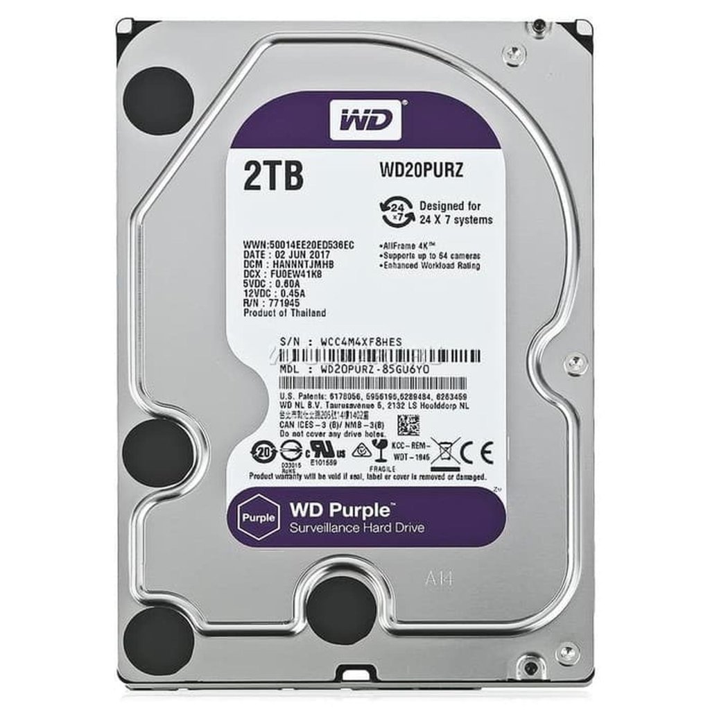 HD 3,5" 2 TB WD PURPLE - HARDDISK WD PURPLE