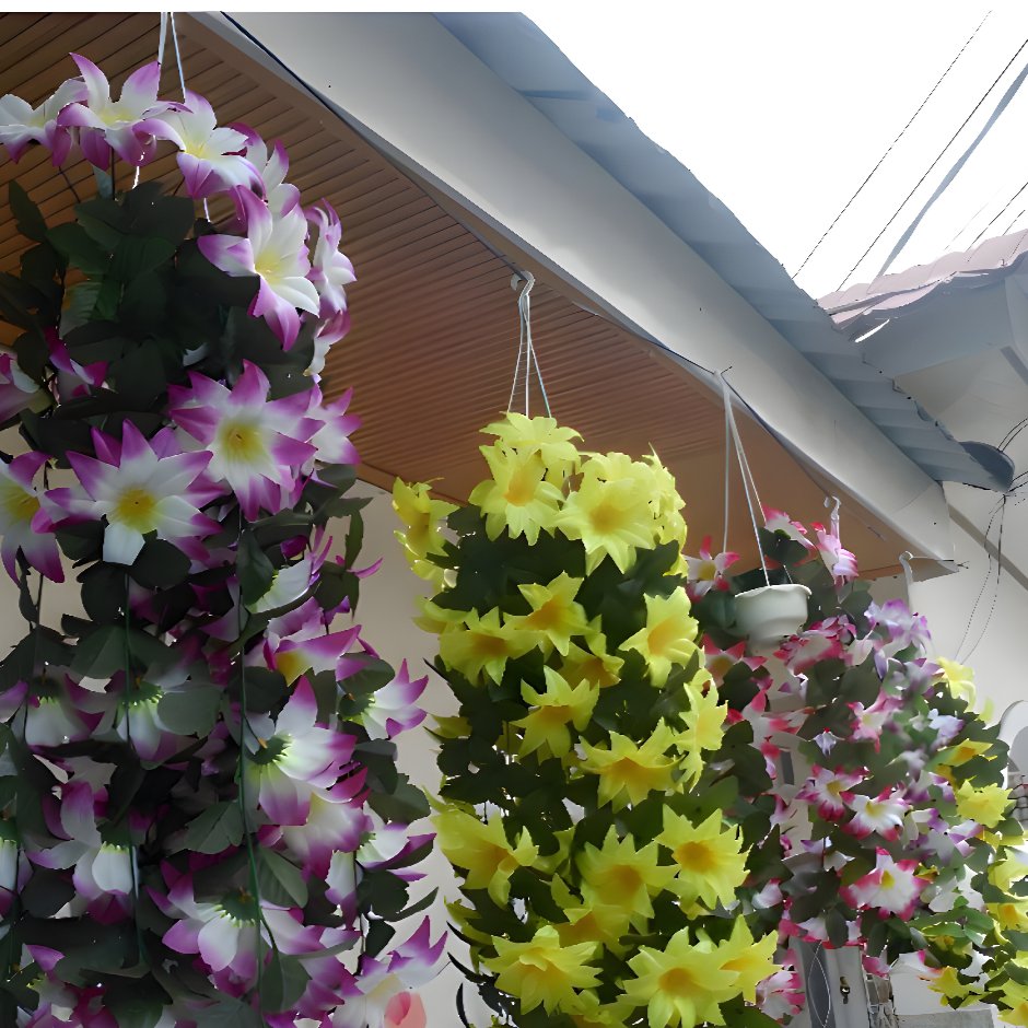 Bunga Dahlia Gantung Artificial Tanpa POt