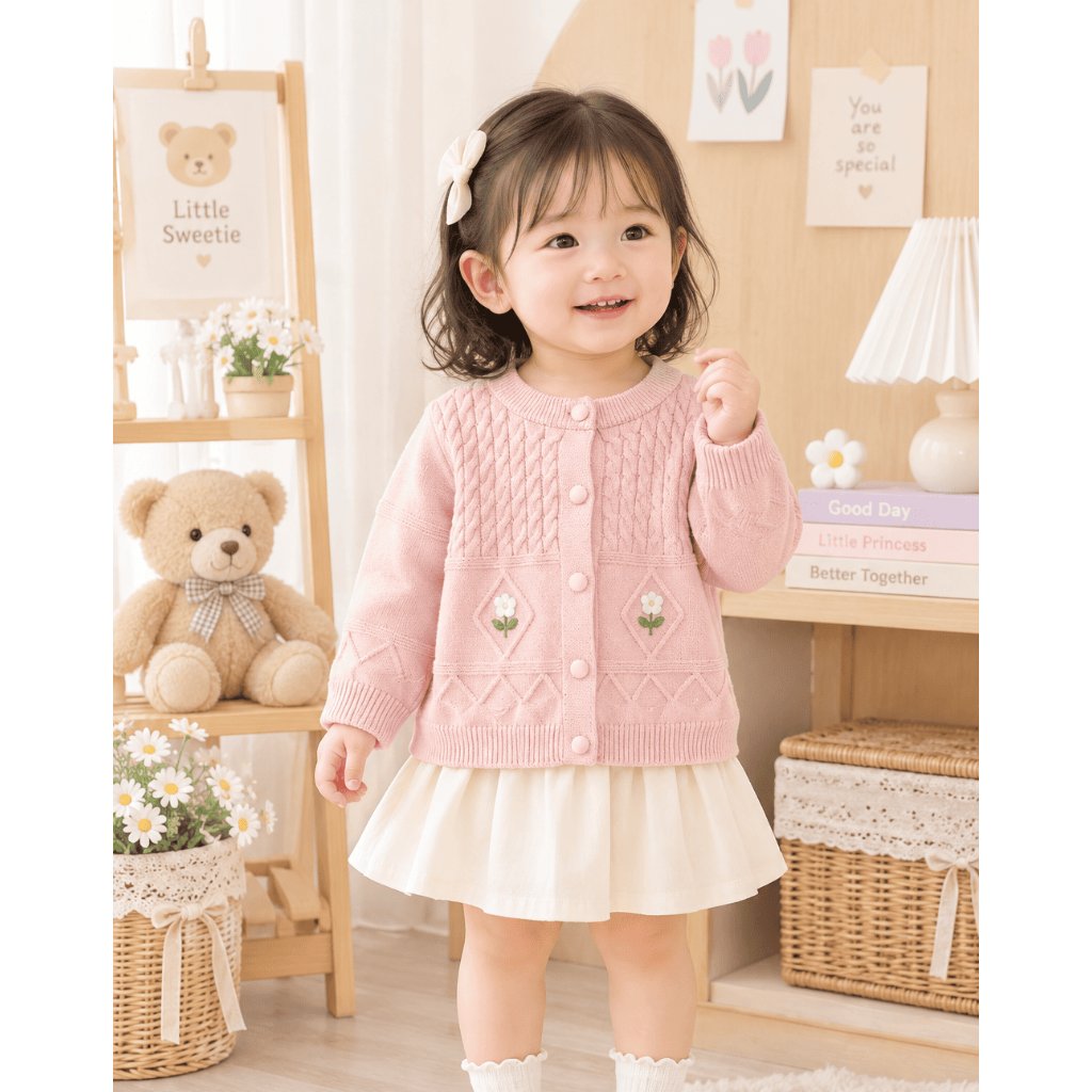 Booming Cardigan Knit Single Flower #14