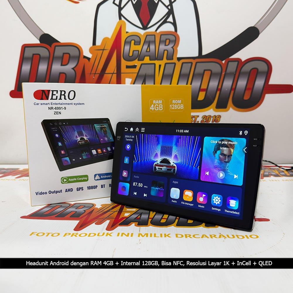 Headunit Android Mobil Nero NR-6991-9 ZEN RAM 4/128GB Layar QLED InCell Bisa NFC
