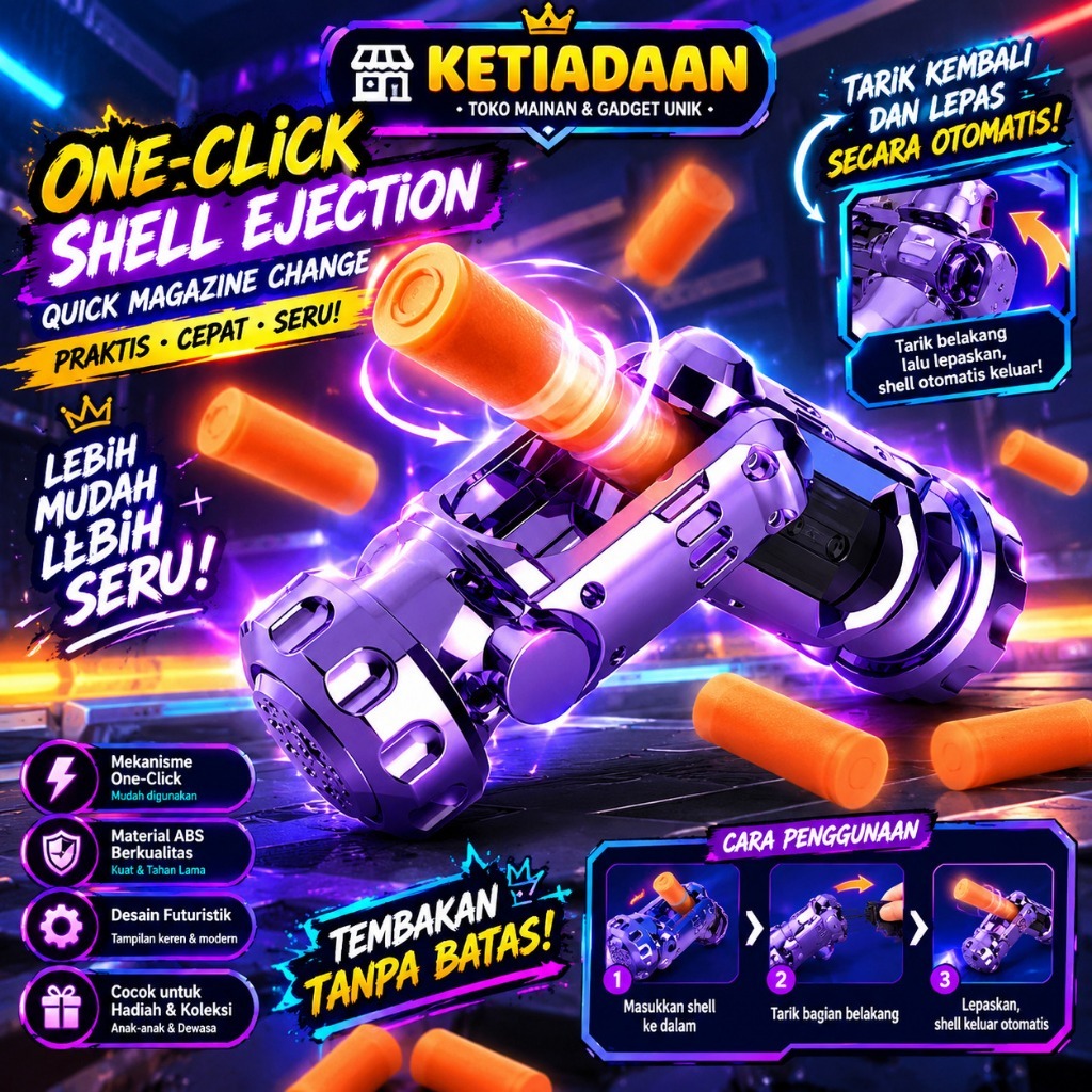 [EDISI AGEN RAHASIA] Pistol Mainan Revolver Berputar dengan Cincin Pembuka Efek Setrum Bom - Mainan 