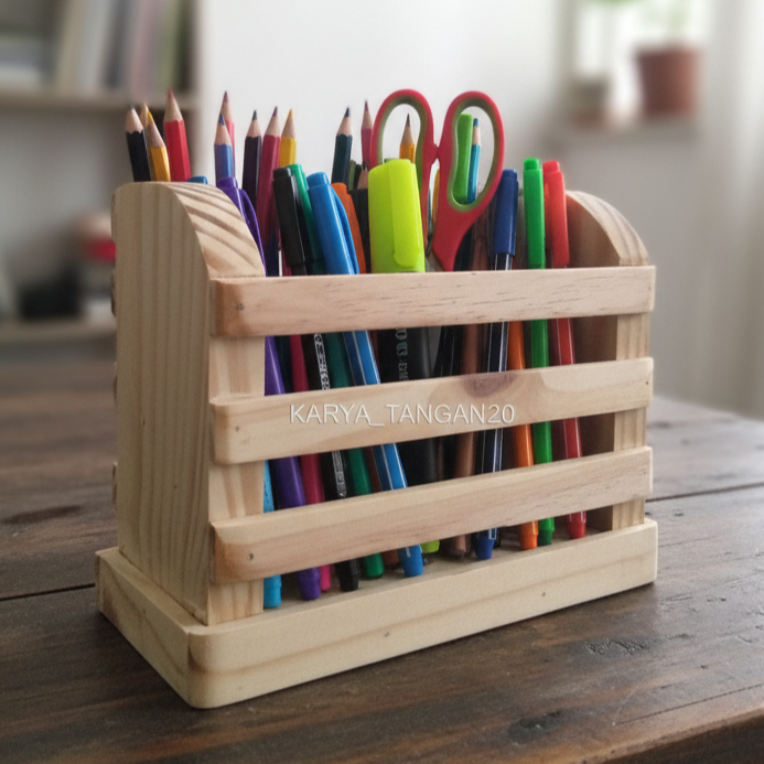 TEMPAT PENSIL PULPEN KAYU | WADAH ATK KANTOR | RAK SERBAGUNA