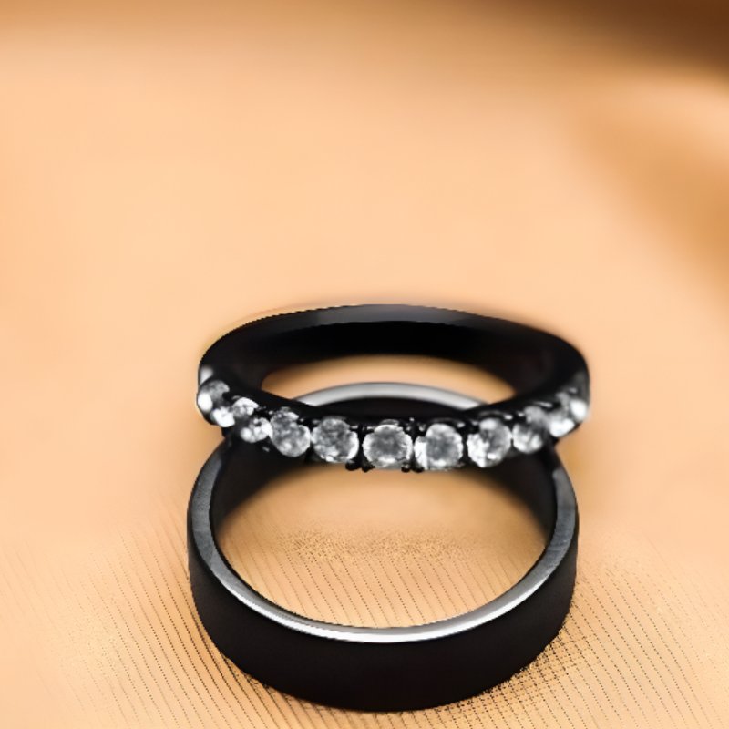 cincin nikah couple rustik hitam cincin perak hitam rhodium