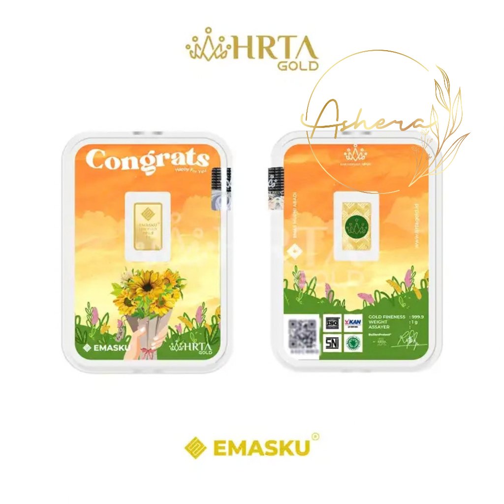 AsheraGold EMASKU Hartadinata Congrats 1 dan 2 gram LM LA Emas Logam Mulia