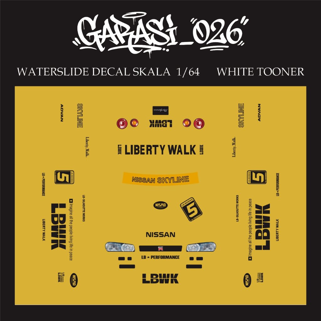 Waterslide Decal 1/64 R34 LBWK GOLD