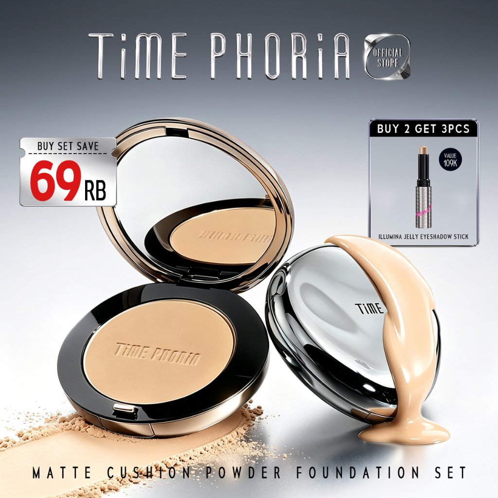 BUY 2 GET 3-TIME PHORIA - 2PCS Timeless Lumina Matte Perfection Cushion 11G Cushion+TWC Two Way Cake