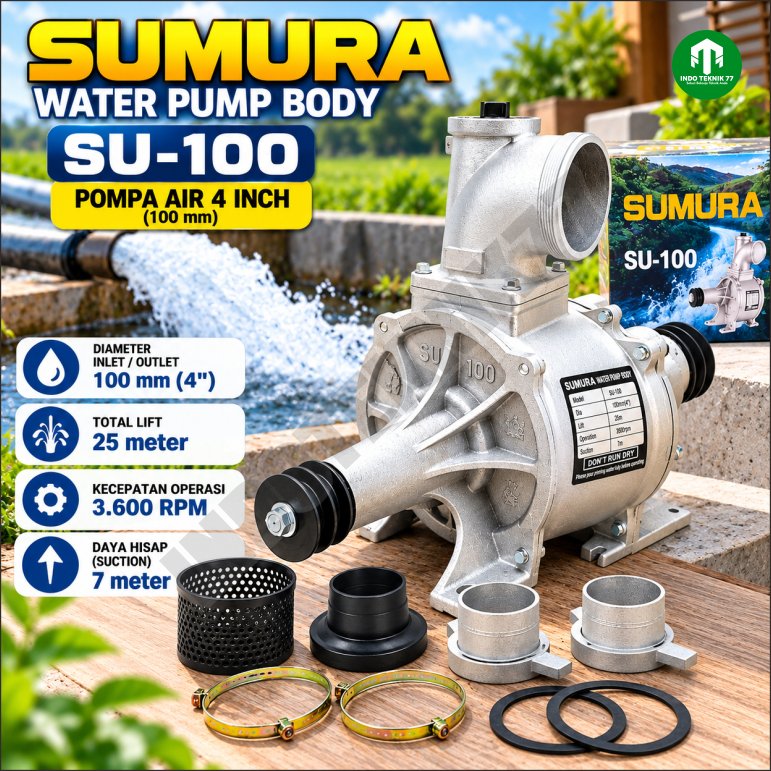 Body Pompa Air Alkon Waterpump 4" SU100 SUMURA / Bodi Water Pump 4 Inch Pompa Air Sawah SU 100 SU-10