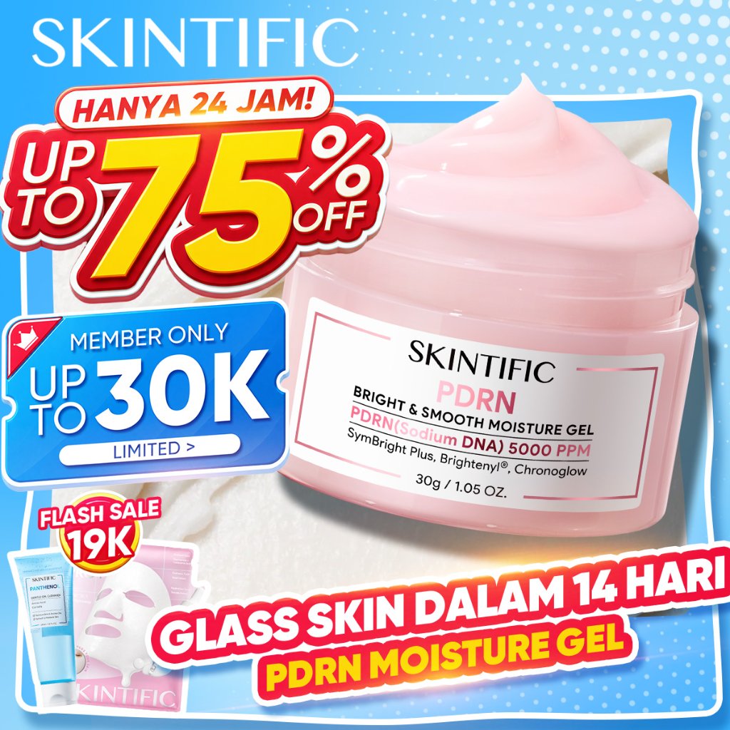 [NEW LAUNCH]SKINTIFIC-PDRN Bright & Smooth Moisturizer – Brightening & Hydrating Cream Wajah untuk Semua Jenis Kulit termasuk Kulit Sensitif – Repair Skin Barrier & Smooth Texture – Glass Skin Day & Night Cream dengan 5000 PPM PDRN untuk Kulit Kusam
