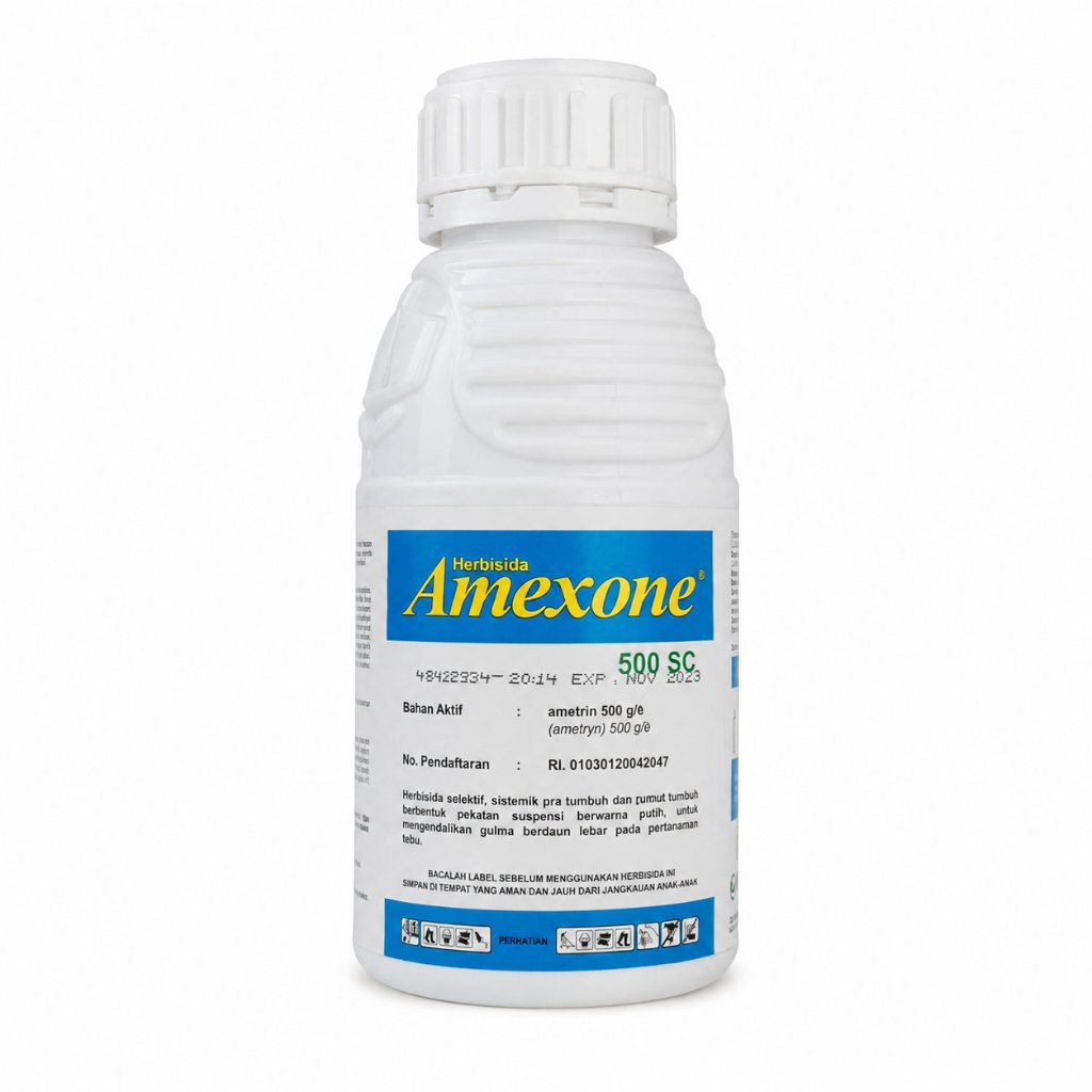 Amexone 500SC 500ml - Herbisida Sistemik Selektif untuk Tebu, Jagung, Nanas, dan Padi