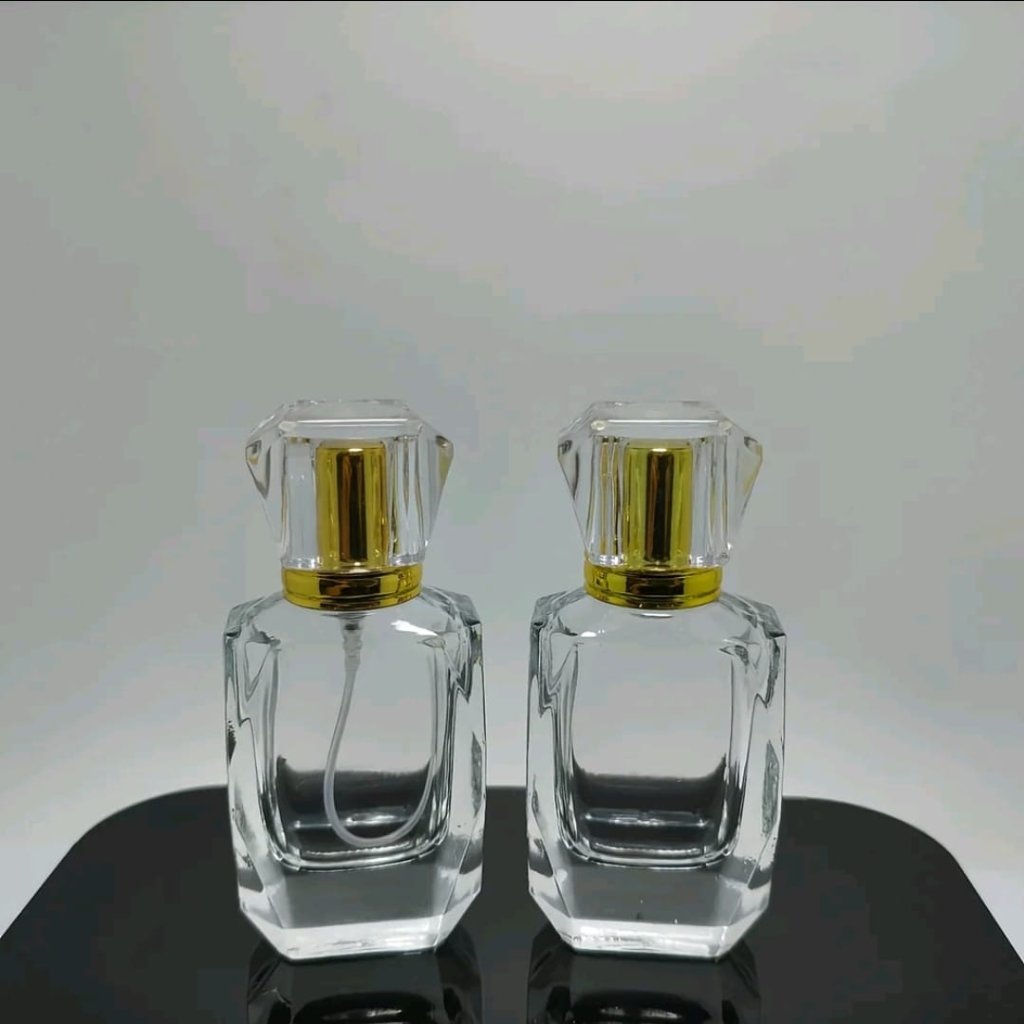 [PER-LUSIN] BOTOL PARFUM KOSONG DIAMOND SPRAY SEMIPRESS 30 ML TUTUP GOLD UNTUK MINYAK WANGI