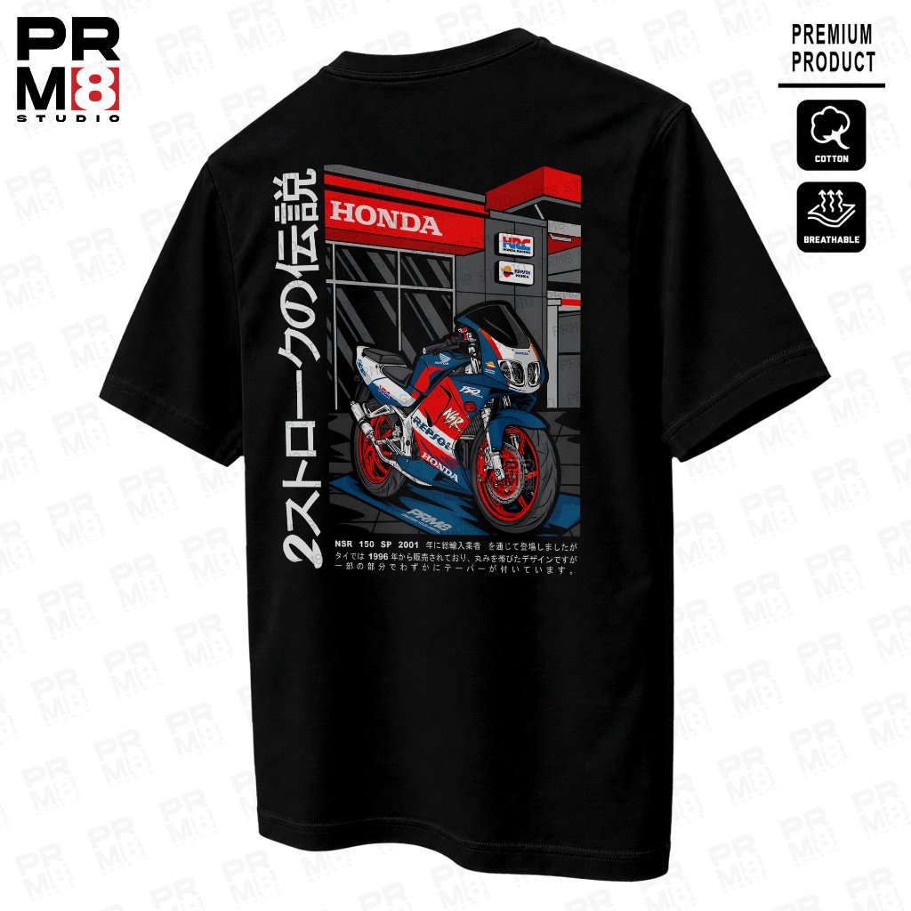 PRM8 - Kaos Premium Pria Wanita Bahan Cotton Combed Tshirt Motor Racing Unisex Baju Lengan Pendek Pa