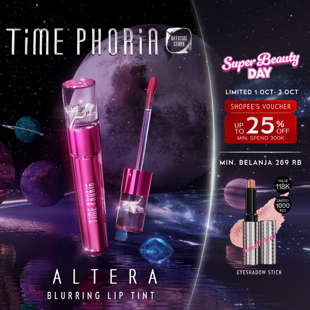 LIMITED 40K OFF!! TIME PHORIA -Altera Blurring Lip Tint Blurs Lip Lines Shine To Matte Watery Blur-Lip Lipgloss Lipstick LipTint Lip Cream Longlasting Lightweight Pigmented Makeup TimePhoria Official Store