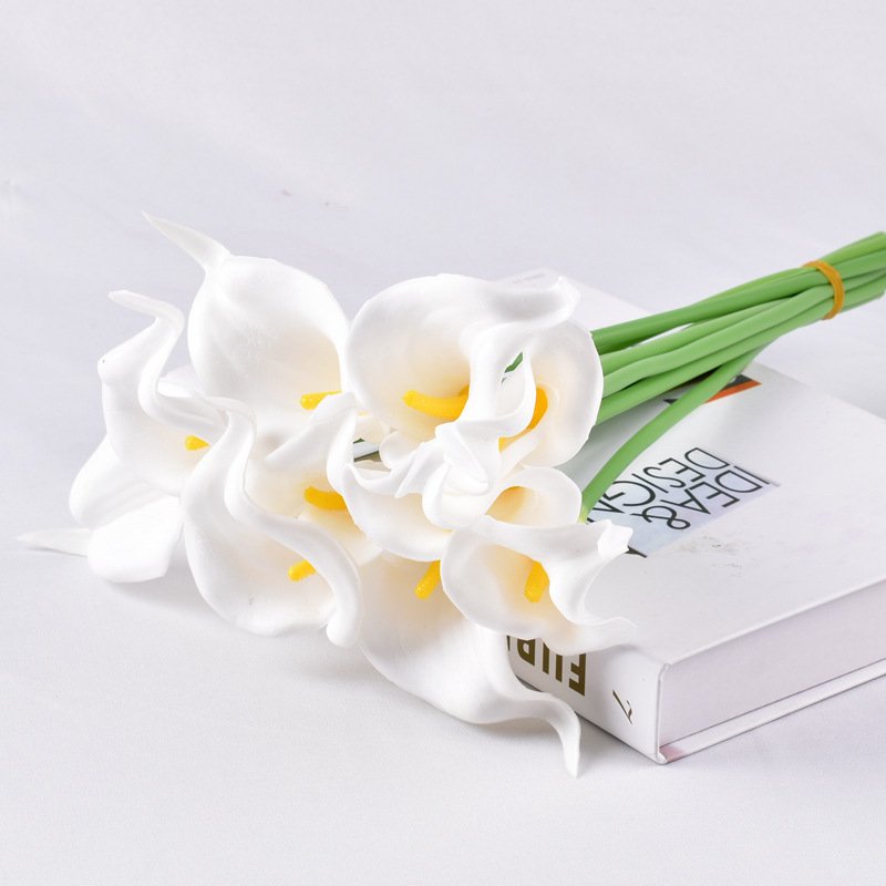 Artificial White Lily Flower - Bunga Lily Putih inti Kuning - Bunga Lily Latex