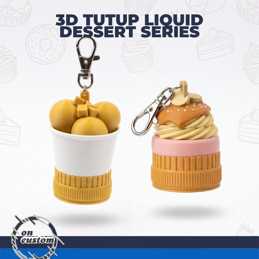 Tutup Botol Liquid Dessert Series Mango Ice Banana Cream Gantungan Kunci Holder Botol Custom Unik Ak