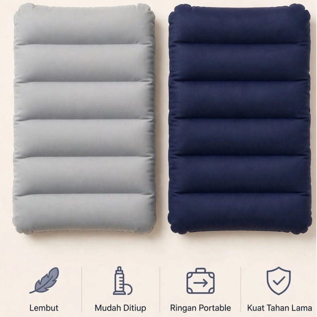 Little Tata - BANTAL ANGIN TIUP PVC BLUDRU BESAR WARNA BIRU BANTAL SISIR
