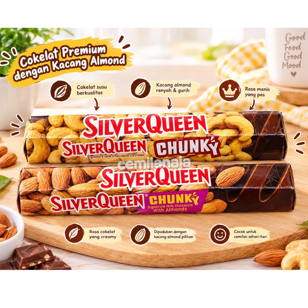 SILVERQUEEN CHUNKY BAR 82 GRAM BESAR COKELAT VALENTINE CEMILAN ANAK CHUNKYBAR