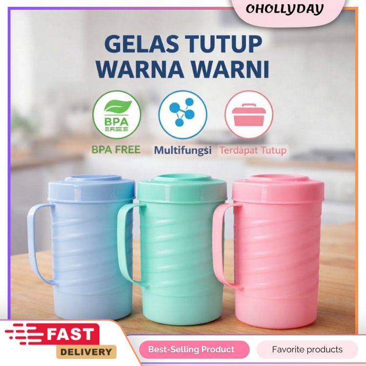 GELAS TUTUP / GELAS MUG TUTUP / MUG TUTUP PUTAR / MUG TUTUP
