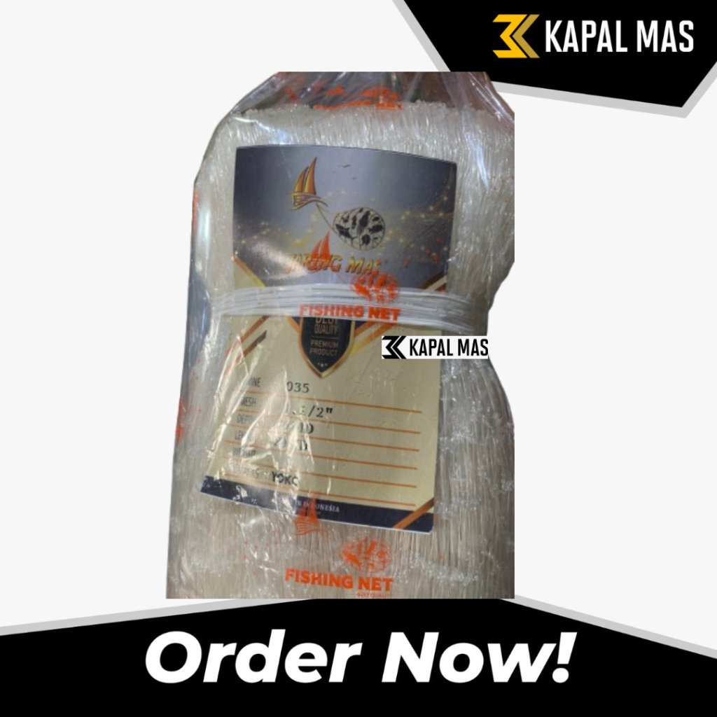 Jaring tasi mrek jaring mas ukuran 1.1/2 inch x 035 pukat tasi nelayan