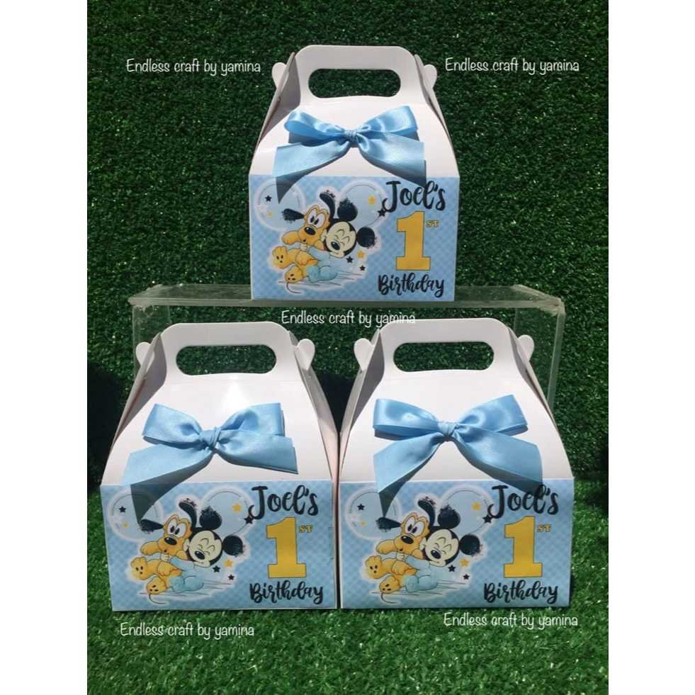 12 pcs kotak box snack ultah / kotak custom ultah/  kotak snack ulang tahun
