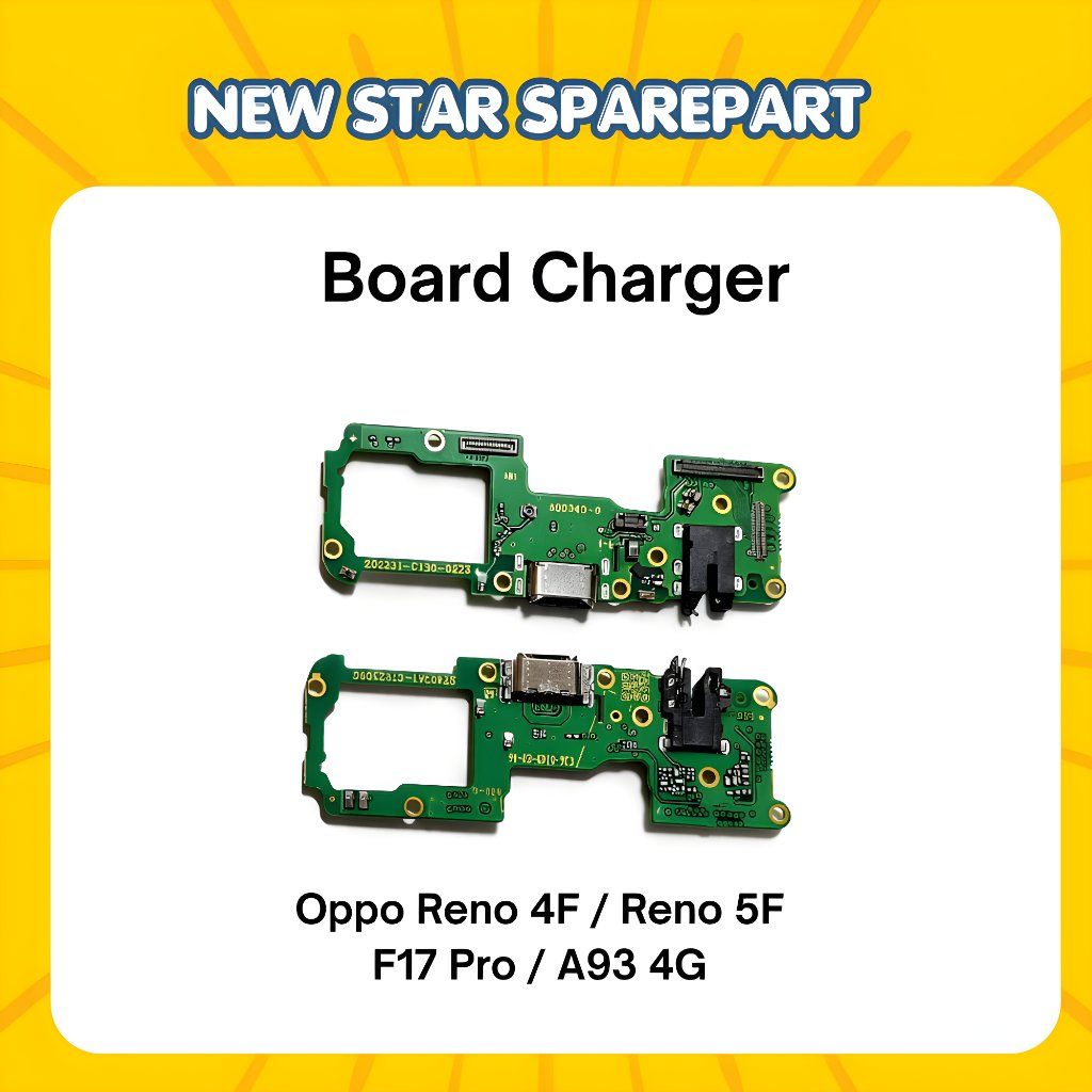 Board Charger untuk Oppo Reno 4F Reno 5F F17 Pro A93 4G Suku Cadang HP