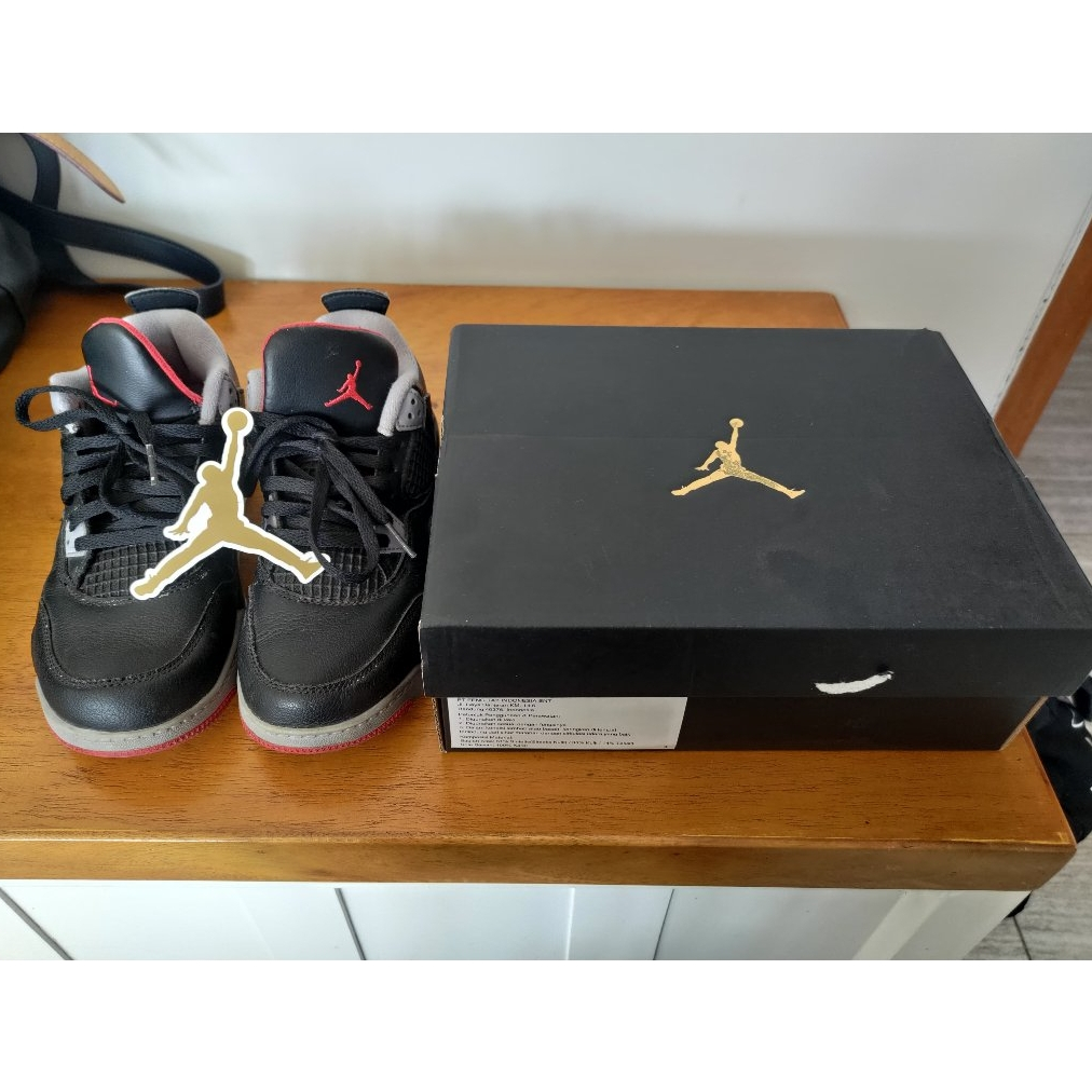 Sepatu Anak Jordan Retro 4 (ps) Black/Fire Red - preloved/second original 100%