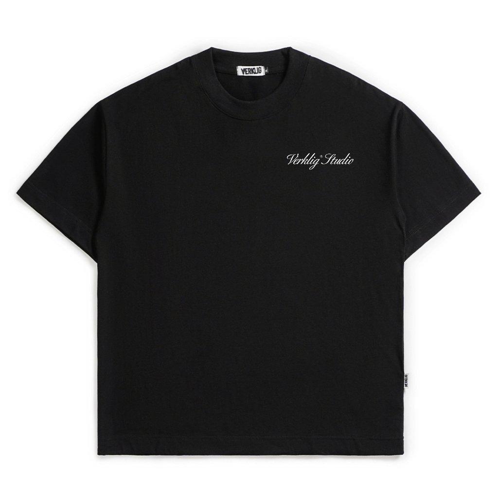 Verklig Studio Kaos Boxy Fit Oversize Franc Heavyweight 20s T Shirt Black