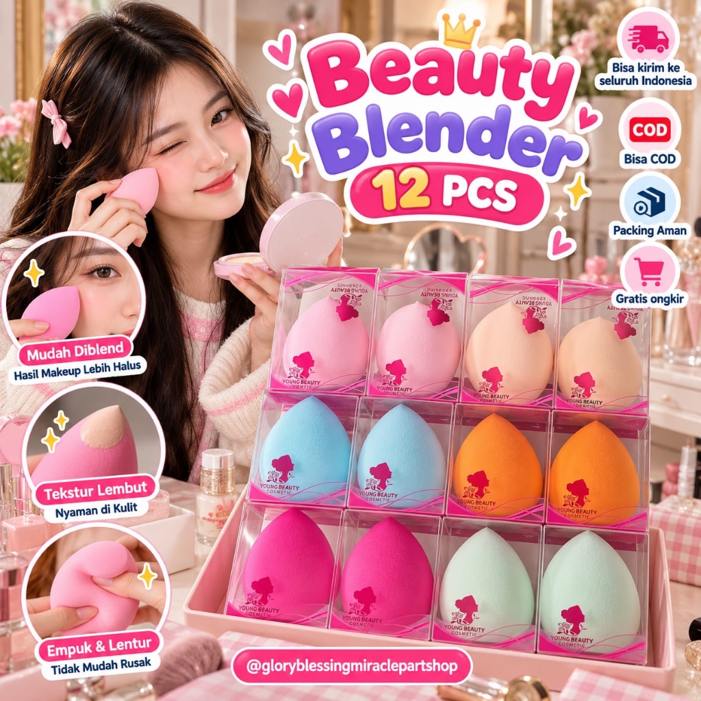 Spoon Beauty Blender 12Pcs / Spon Bedak Make Up