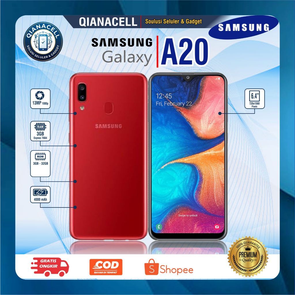 HP Samsung A20 Second Ram 3/32 Hp Second Normal Siap pakai Garansi 1tahun