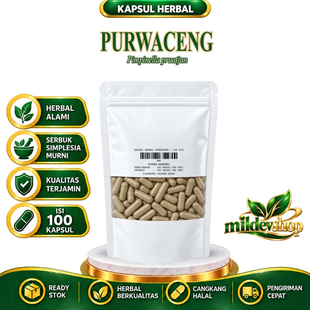 Kapsul Purwaceng Purwoceng Curah Herbal 200 Kapsul 600 mg Pimpinella pruatjan