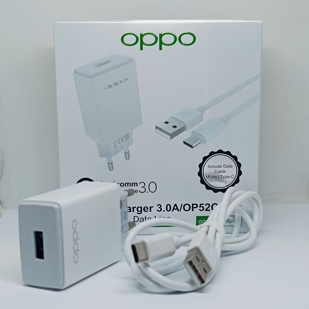 CHARGER + CASAN OPPO A16 / A54 / A54S TYPE C DAN MICRO USB ORIGINAL CHARGER FOR OPPO AO A16 / A54 / 