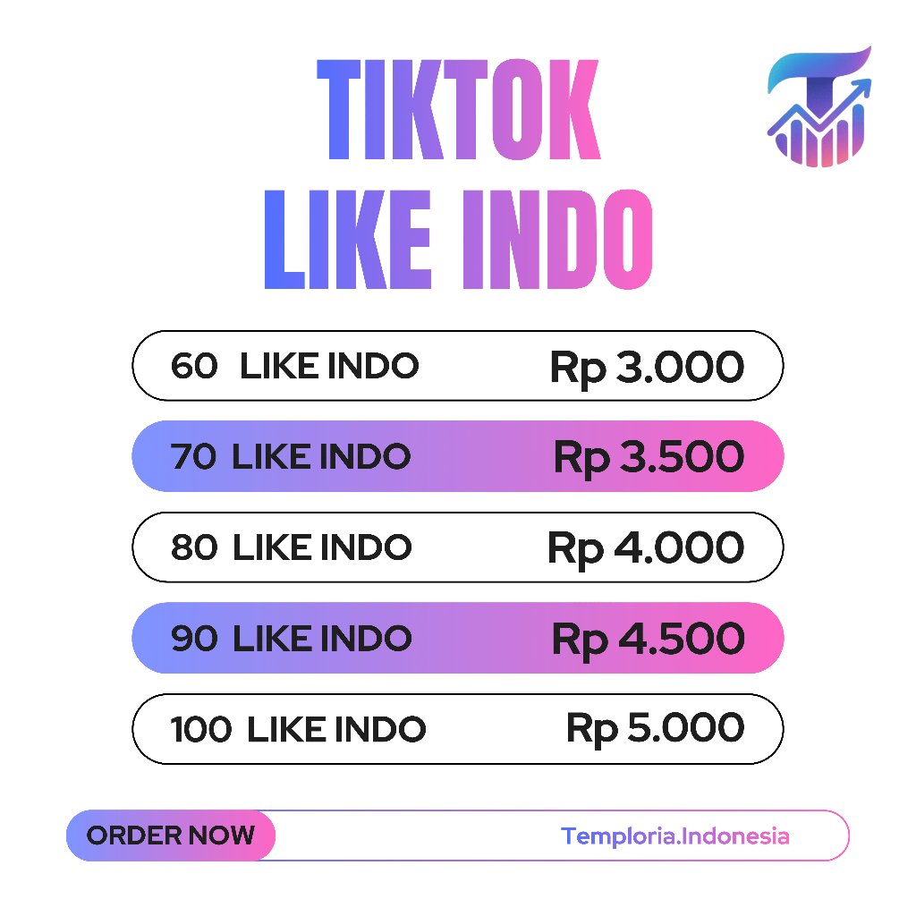 Like Tiktok Indo murah bergaransi Like Postingan Tiktok indonesia bergaransi murah berkualitas