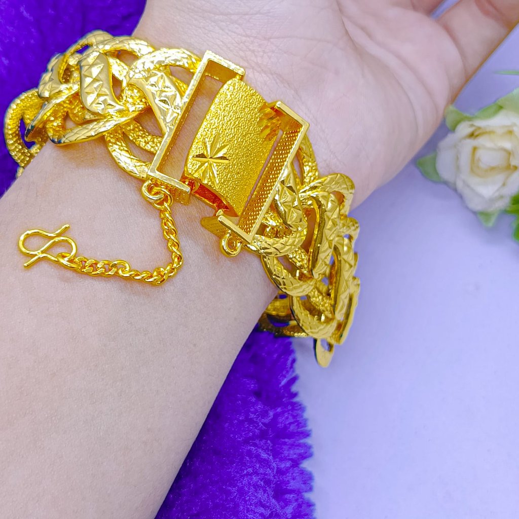 Gelang Rantai Tembaga Berlapis Emas Terbaru Import Gelang Kendari Dubai Xuping Lapis Emas Bangle Mir