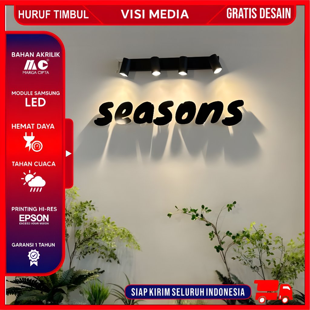 Huruf Timbul Tanpa Lampu Custom Huruf Timbul Akrilik Huruf Timbul Siap Pasang Berkualitas