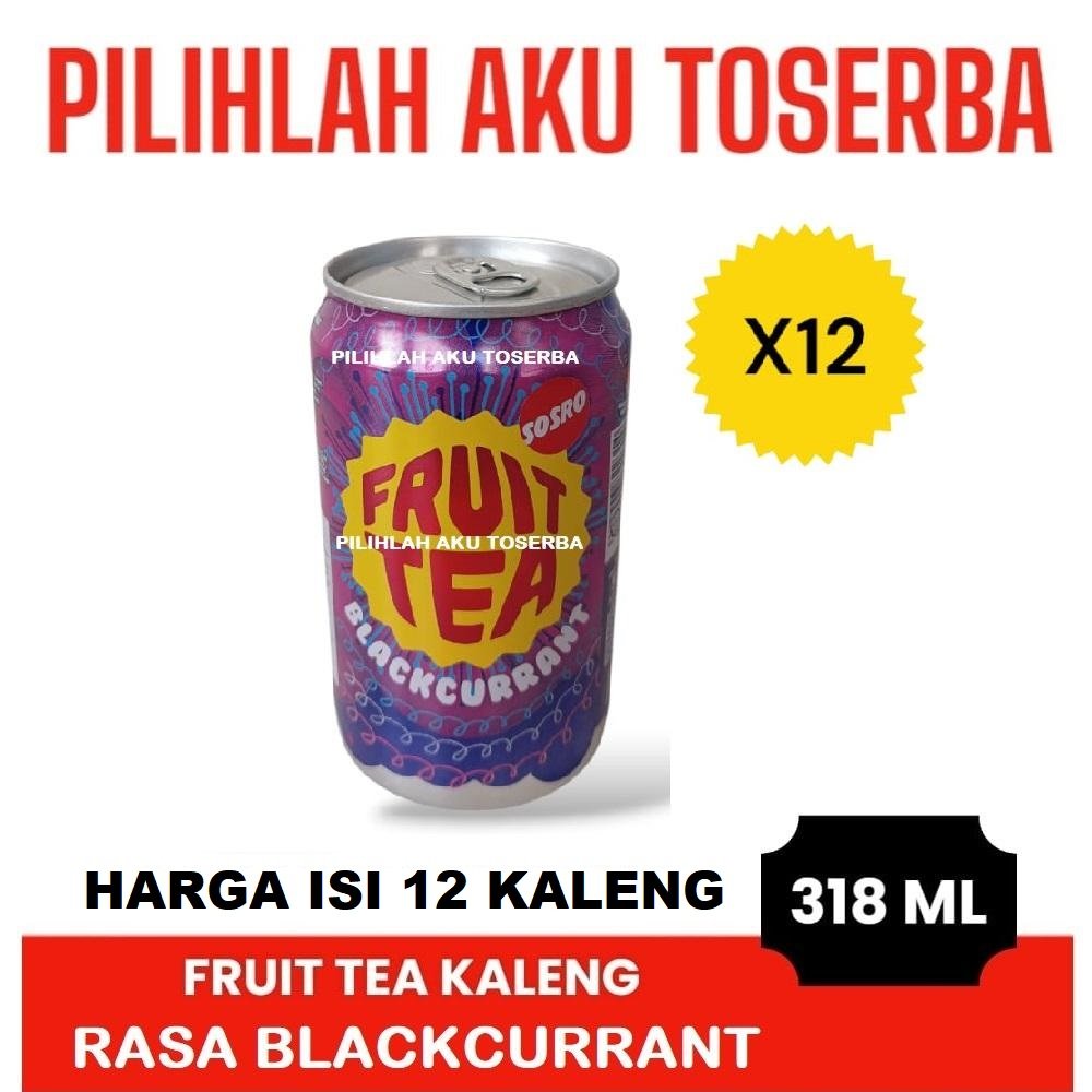 Fruit Tea Sosro BLACKCURRANT KALENG 318 ml - ( HARGA 12 KALENG )
