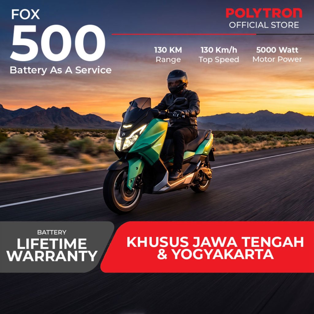 POLYTRON Fox 500 Sepeda Motor Listrik - OTR Jawa Tengah & DIY, Cilacap, Purbalingga