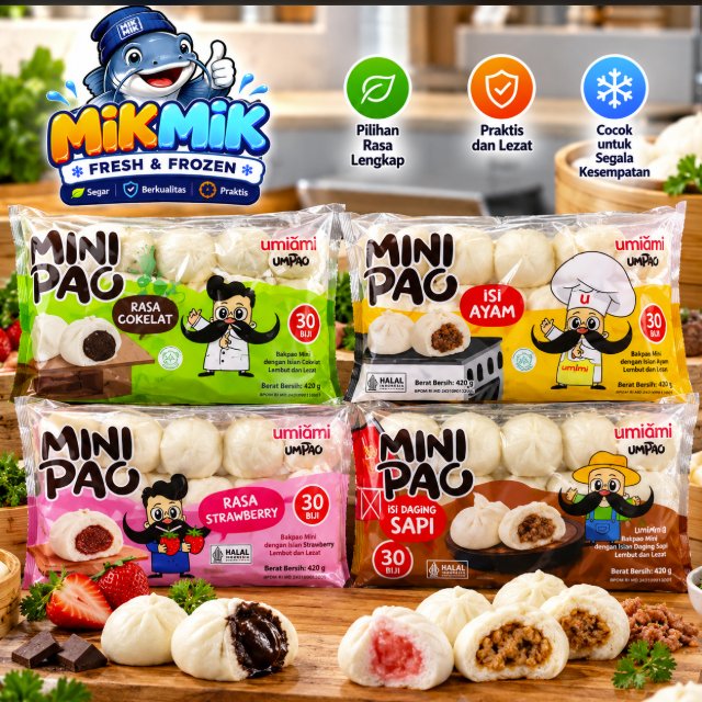 Mini Pao | bakpao mini frozen | stroberi | Coklat