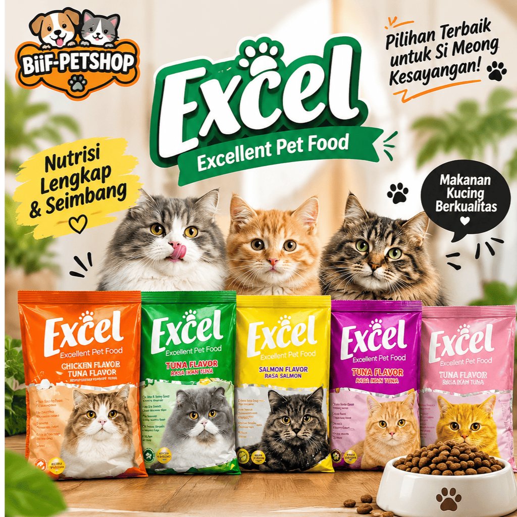 Makanan Kucing Excel Cat Food 500gr / EXCEL FRESHPACK /Makanan Kucing Excel