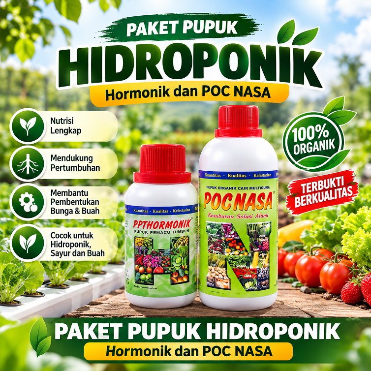 PUPUK ORGANIK NASA SATU PAKET - PUPUK CAIR ORGANIK NASA - NASA 500CC HRN 100CC - pupuk penyubur tana