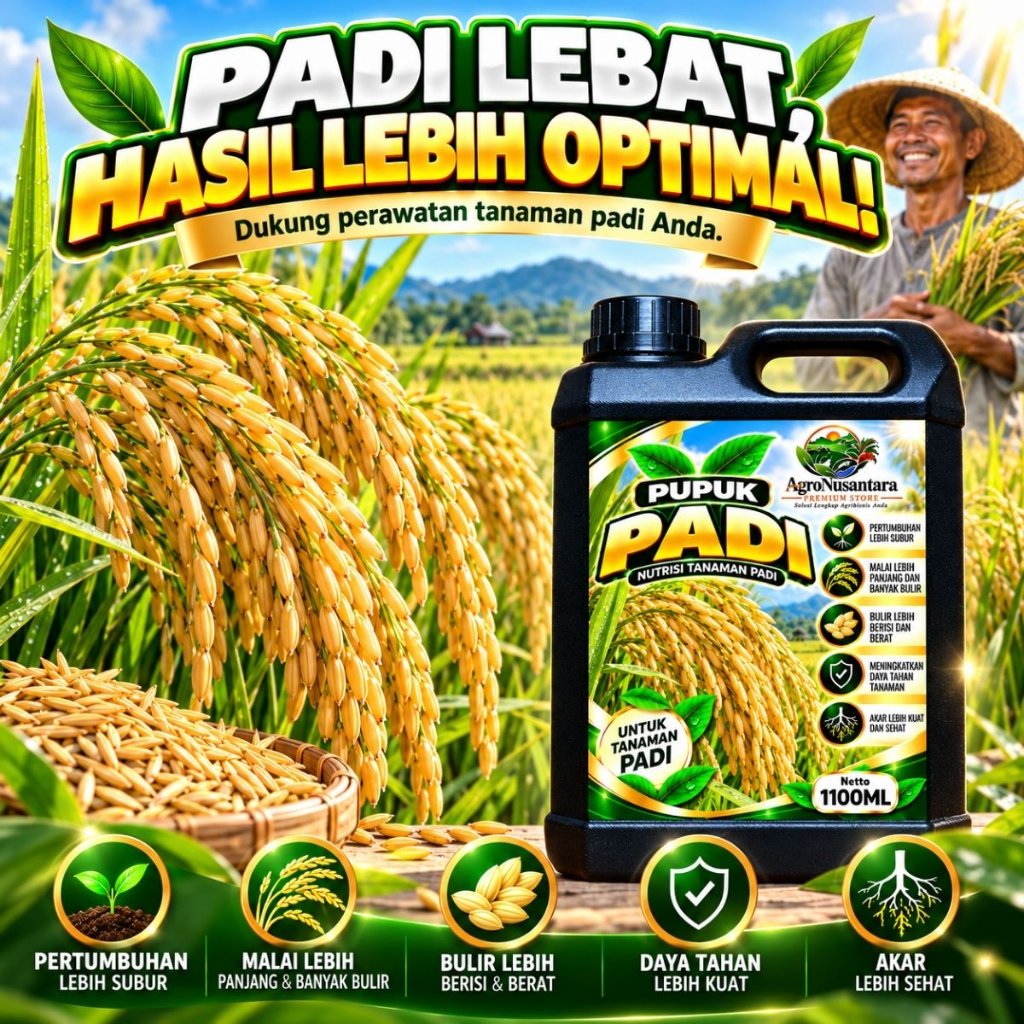 Pupuk Padi Cair Nutrisi Tanaman Padi Agar Subur Membantu Pertumbuhan dan Produktivitas Tanaman