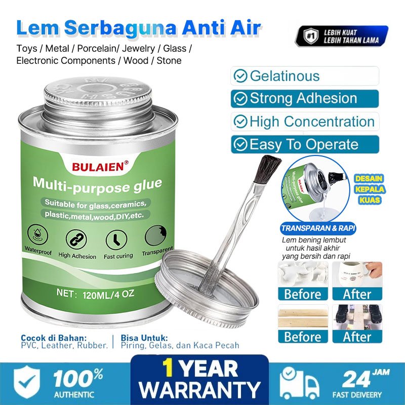 Upgrade Lem Serbaguna Transparan Kuat Cepat Kering 120ml Tahan Air Cocok untuk Porselen & Kaca, Perb
