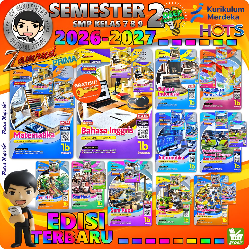 BUKU LKS SMP KELAS 7 8 9 SEMESTER 1 DAN 2 KURIKULUM MERDEKA DEEP LEARNING 2026-2027 | ZAMRUD PUTRA N
