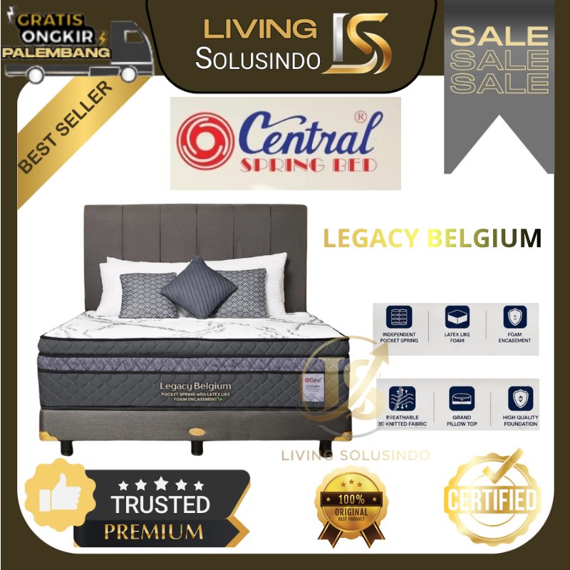CENTRAL BELGIUM Pocket Spring Kasur Matras Full Set Memory Foam