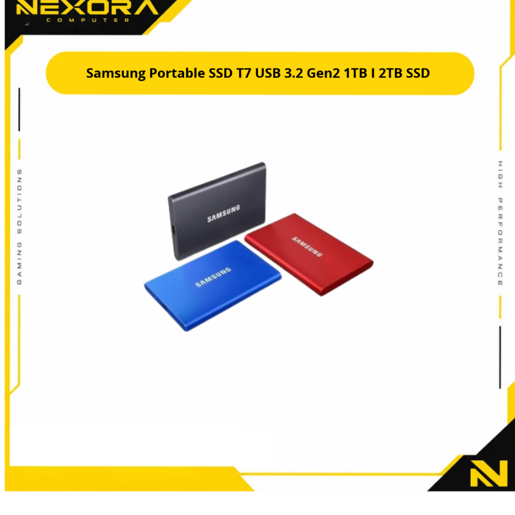 Samsung Portable SSD T7 USB 3.2 Gen2 1TB I 2TB SSD Eksternal