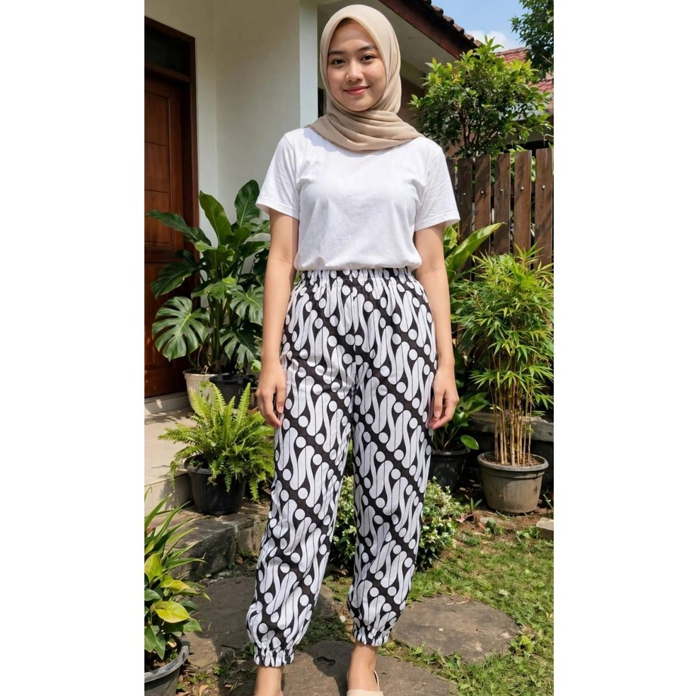 Celana Jogger Batik Katun Premium motip batik parang keren viral termurah pria dan wanita